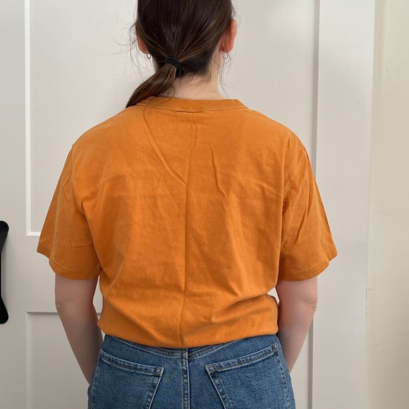 Uniqlo U Classic 100% Cotton Orange Crew Neck Size Small - Picture 2 of 6